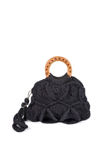 Borsa a uncinetto nera