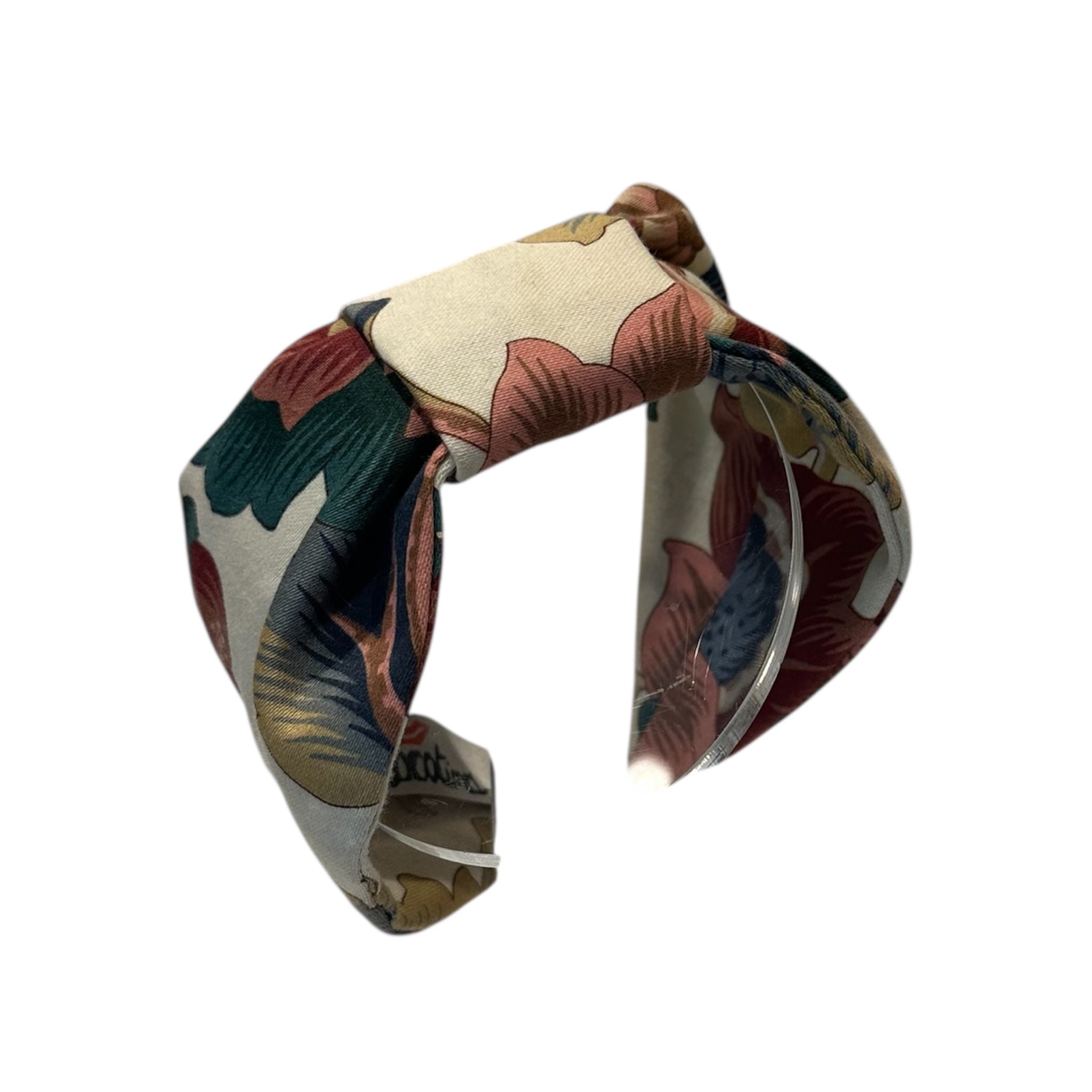 Cerchietto per capelli con passante in cotone fantasia floreale