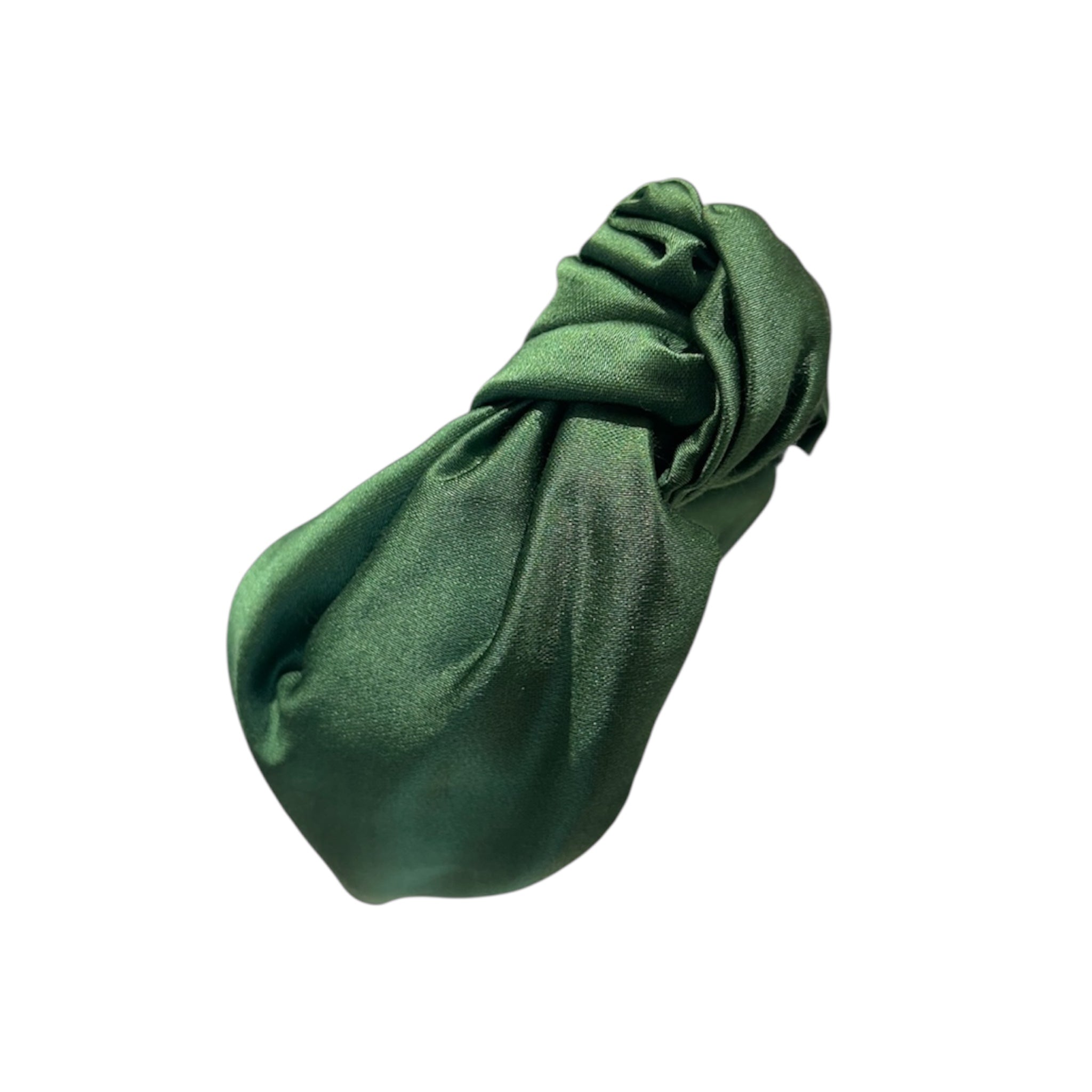 Cerchietto per capelli verde in raso con nodo