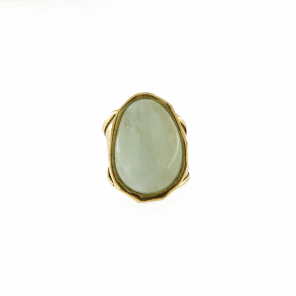 Anello con acquamarina in argento placcato oro