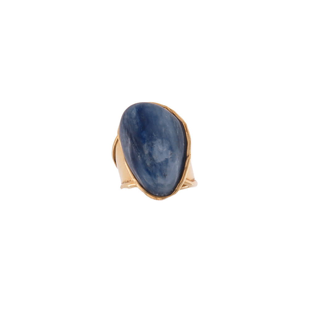 Anello cianite in argento placcato oro
