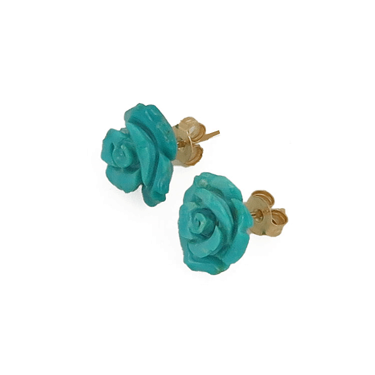 Orecchini con turchese a forma di rosellina