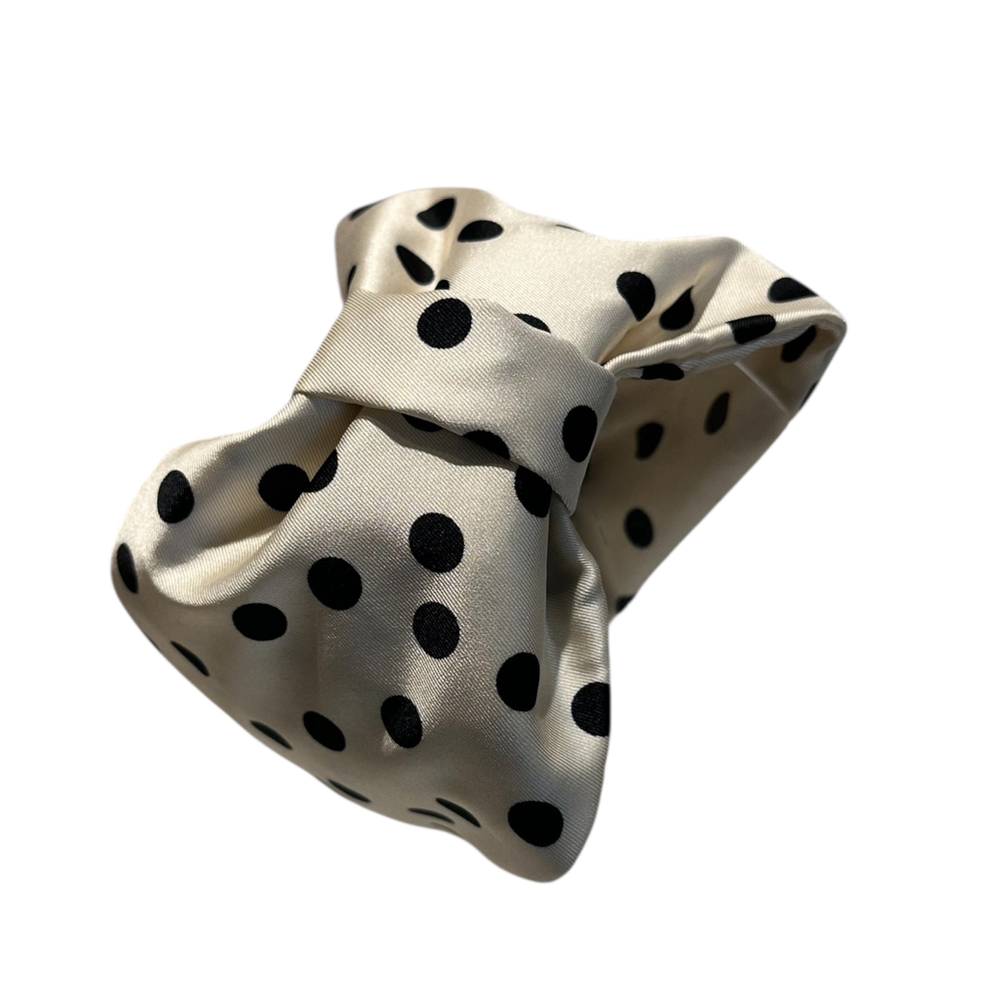 Cerchietto per capelli a pois con passante in seta