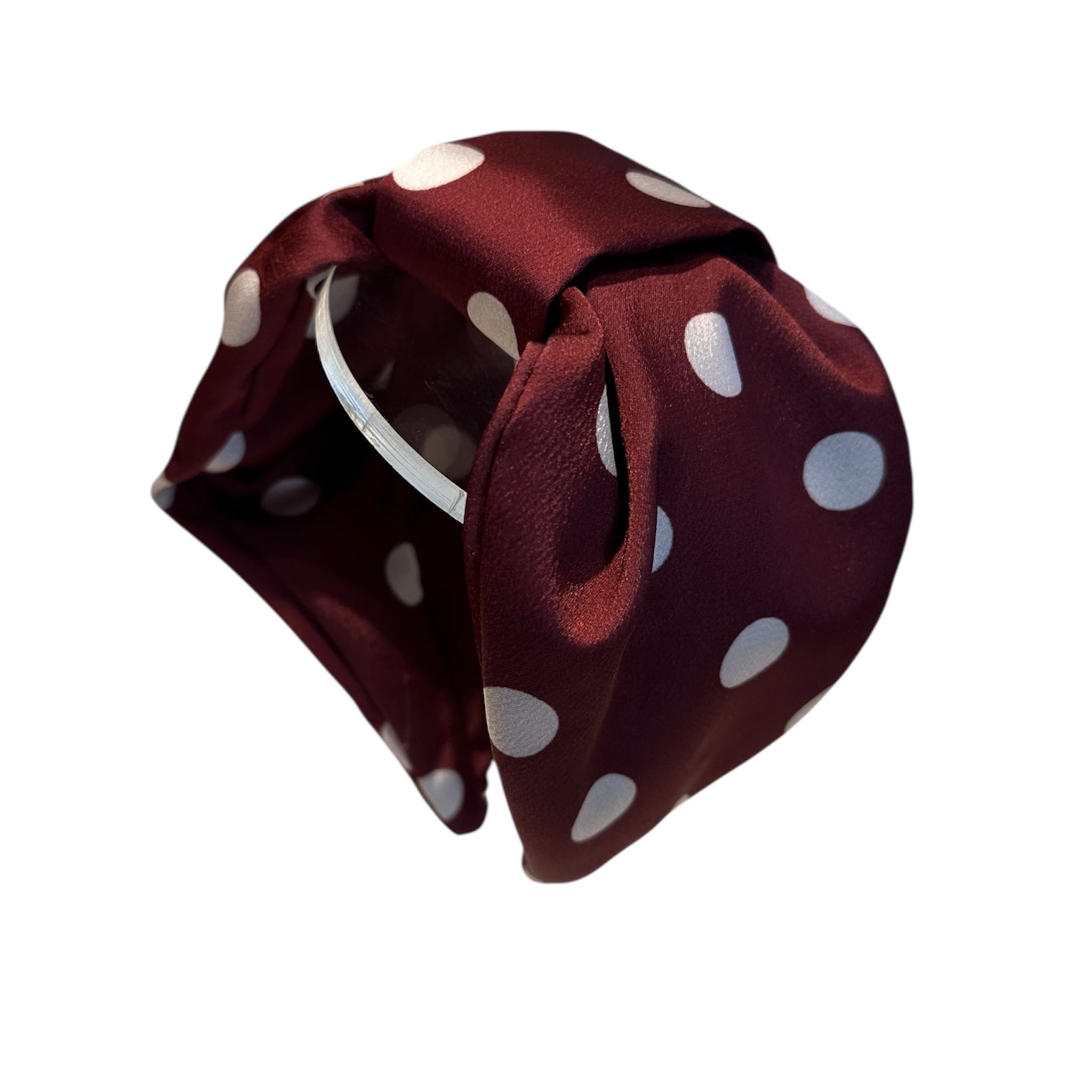 Cerchietto per capelli bordeaux con passante in seta