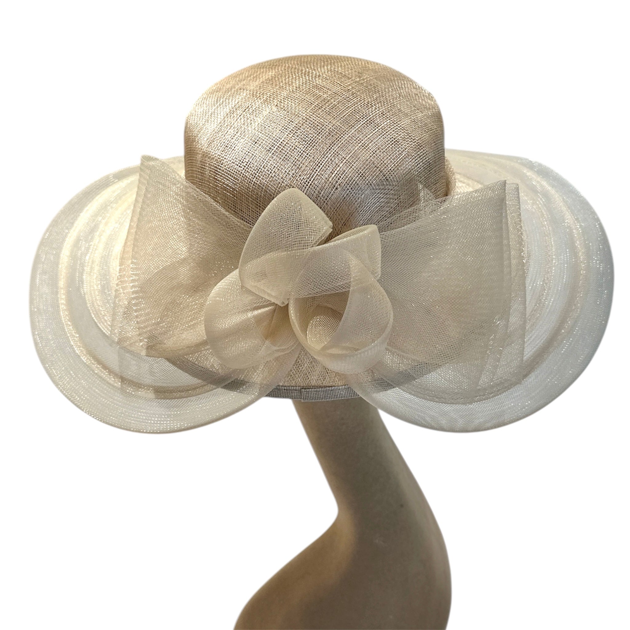 Cappello da cerimonia donna crema