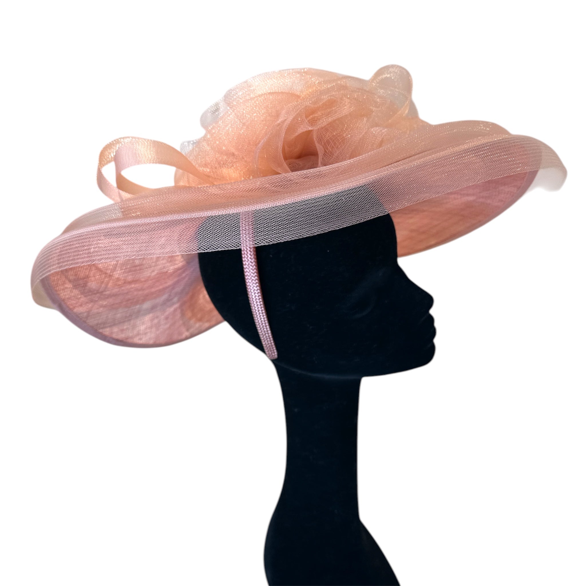 Cappello cerchietto da cerimonia rosa