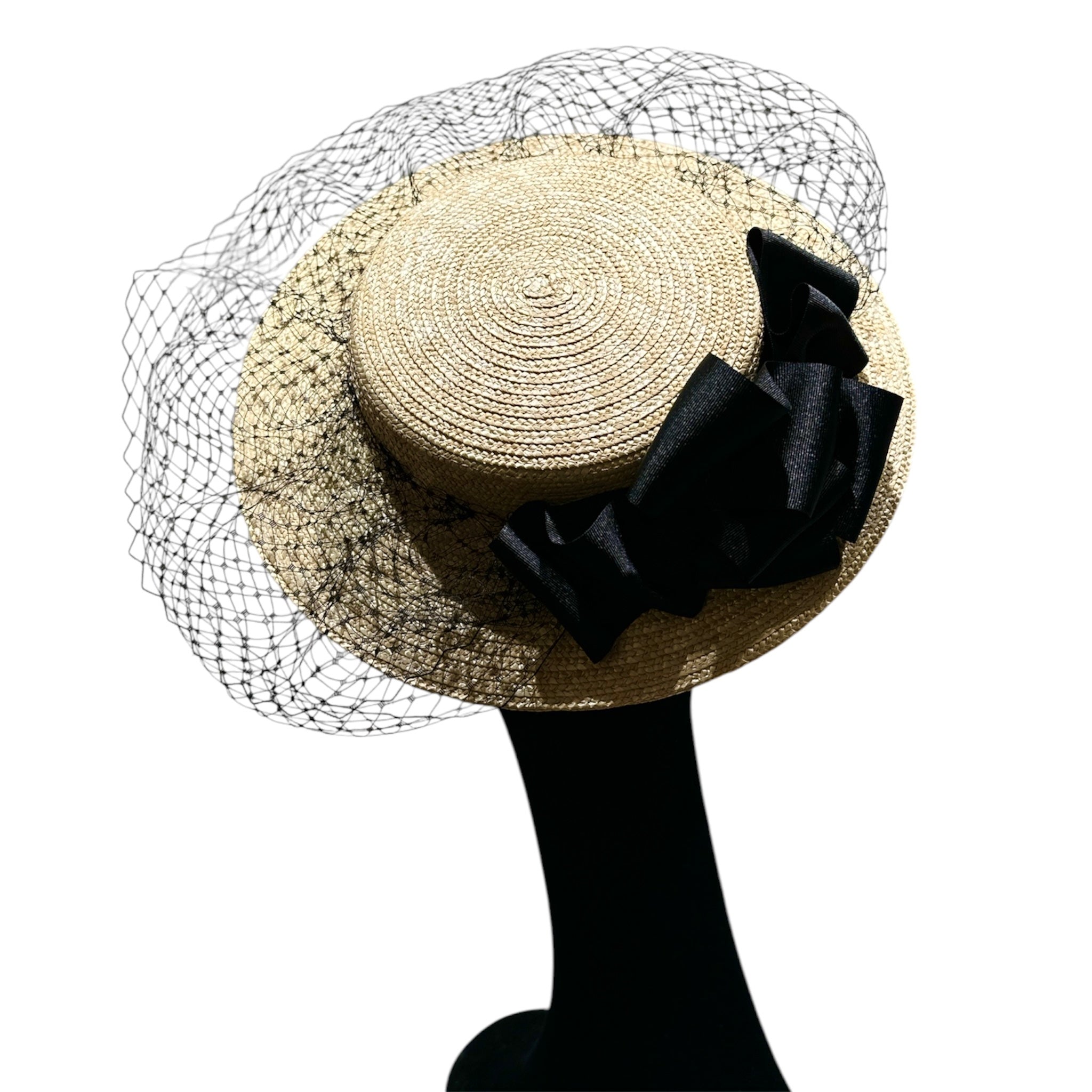 Cappello cerchietto da cerimonia in paglia