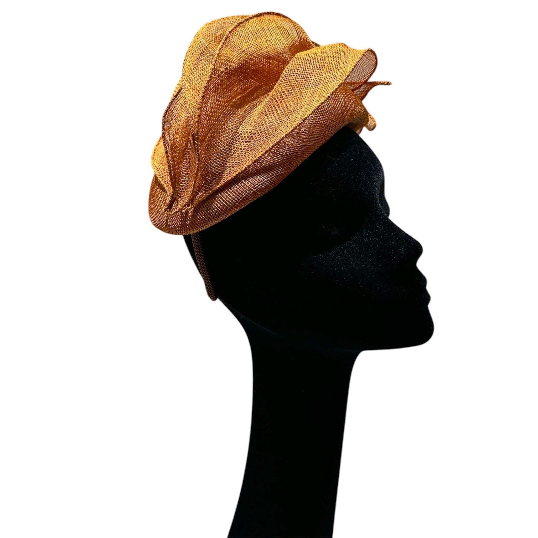 Fascinator da cerimonia color mattone
