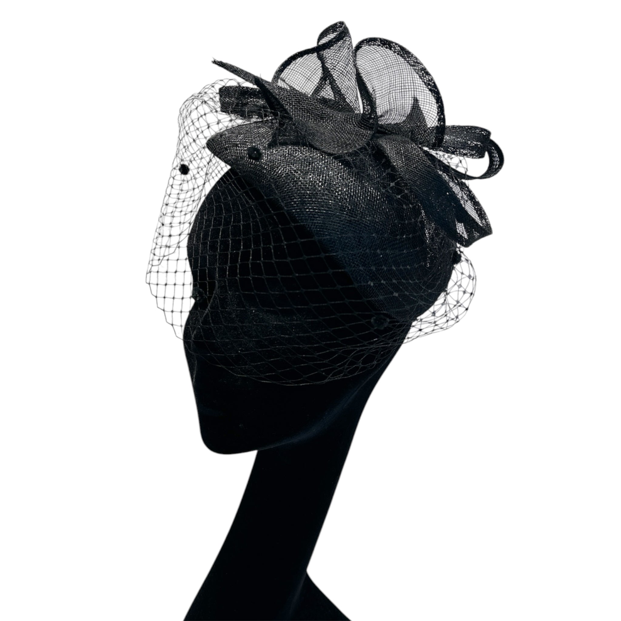 Cappello cerchietto da cerimonia nero