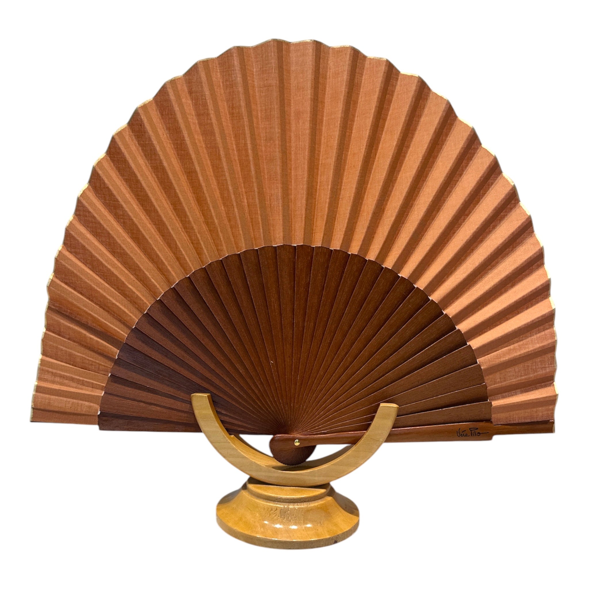 Ventaglio cotone color tabacco ovale