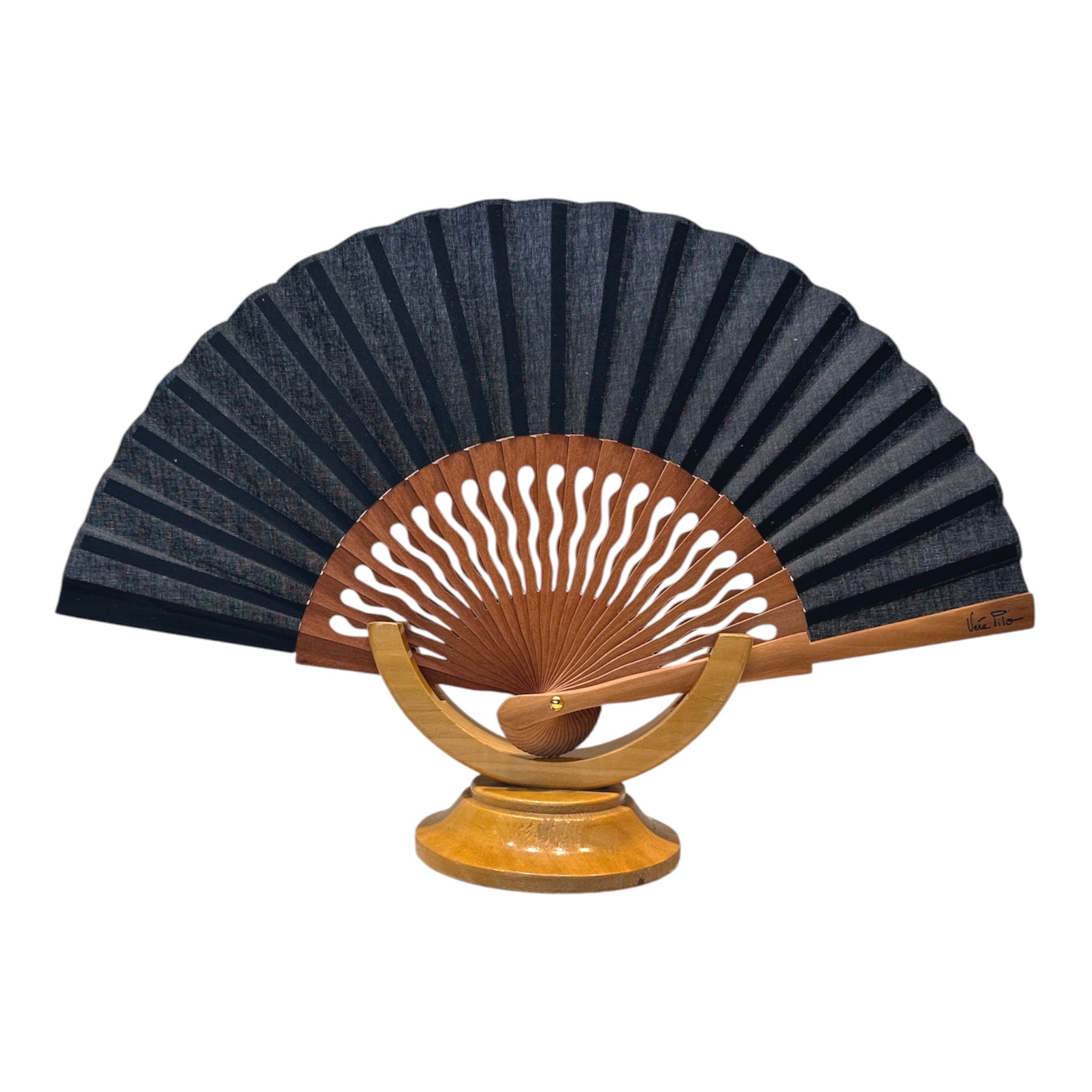 Ventaglio mini nero e legno