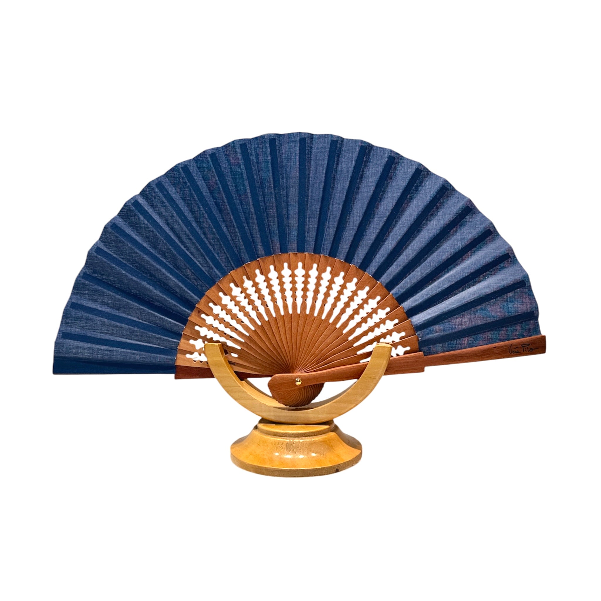 Ventaglio mini blu e legno