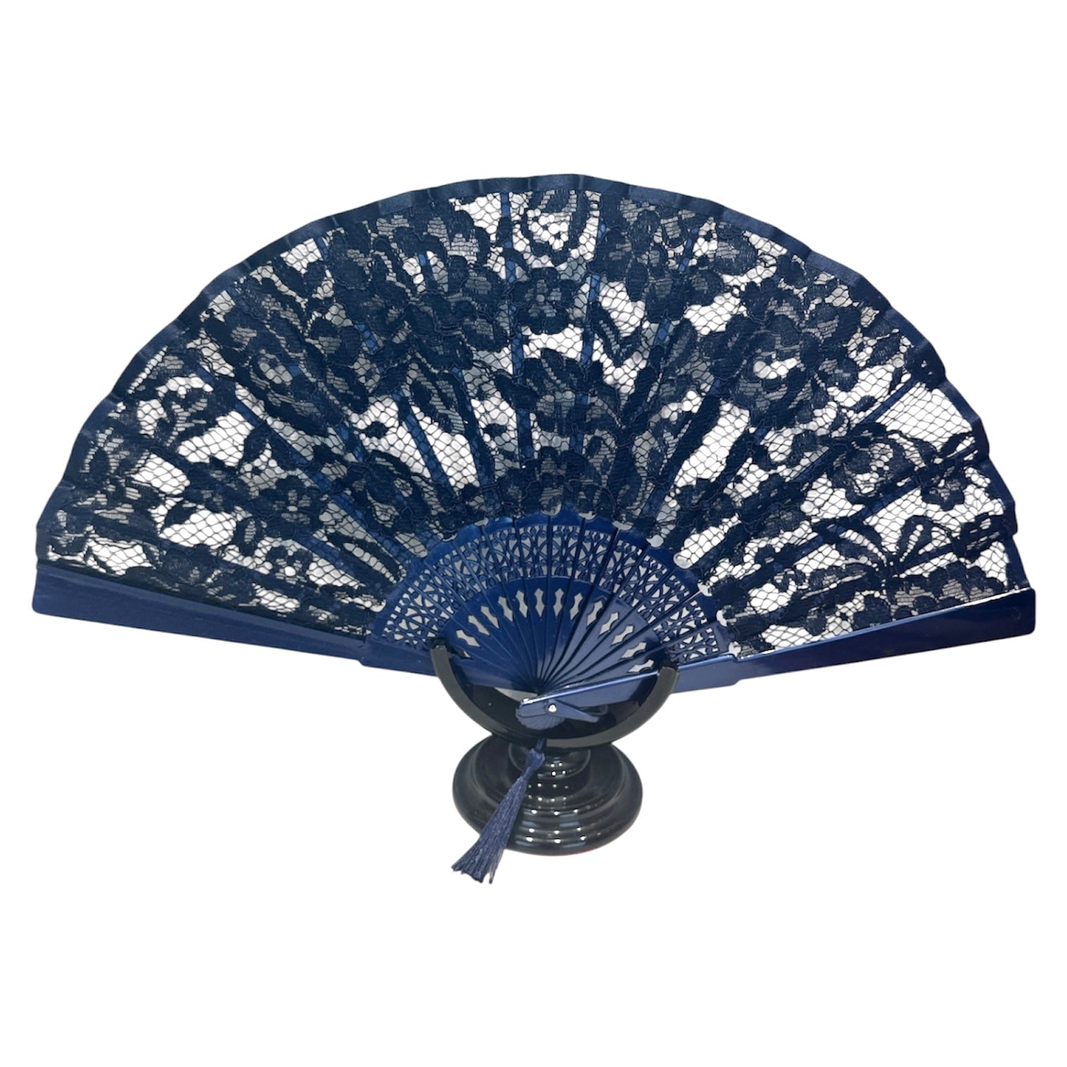 Ventaglio in pizzo blu scuro