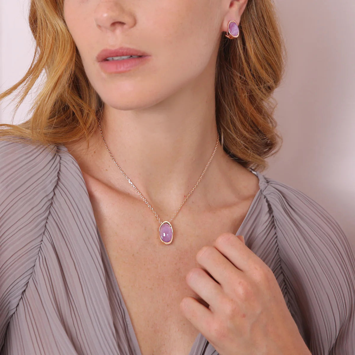 Collana con ciondolo ametista