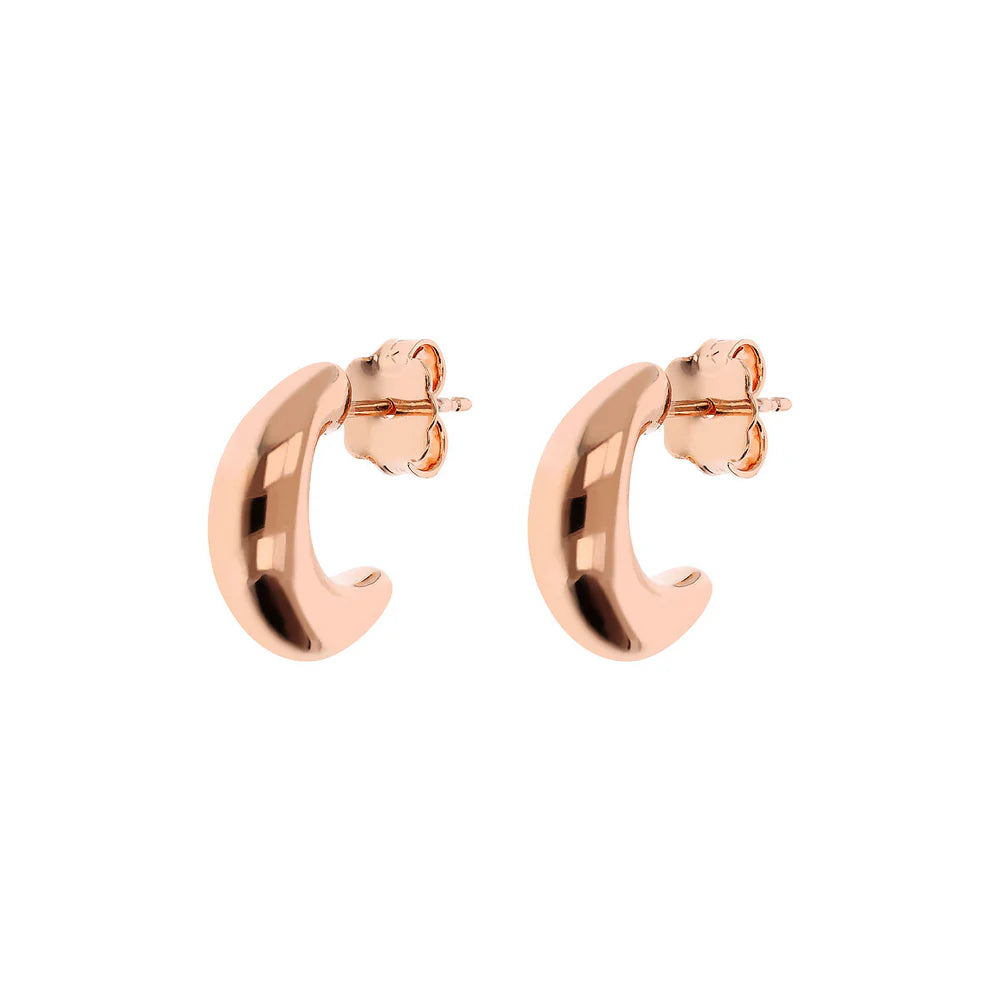 Golden rosé half hoop earrings