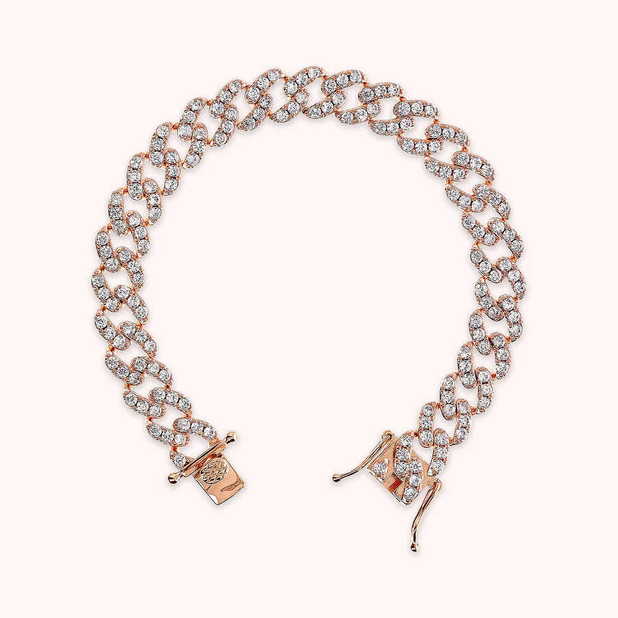 bracciale a catena rosè con zirconi