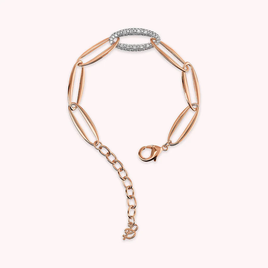 Bracciale a catena ovale con zirconi