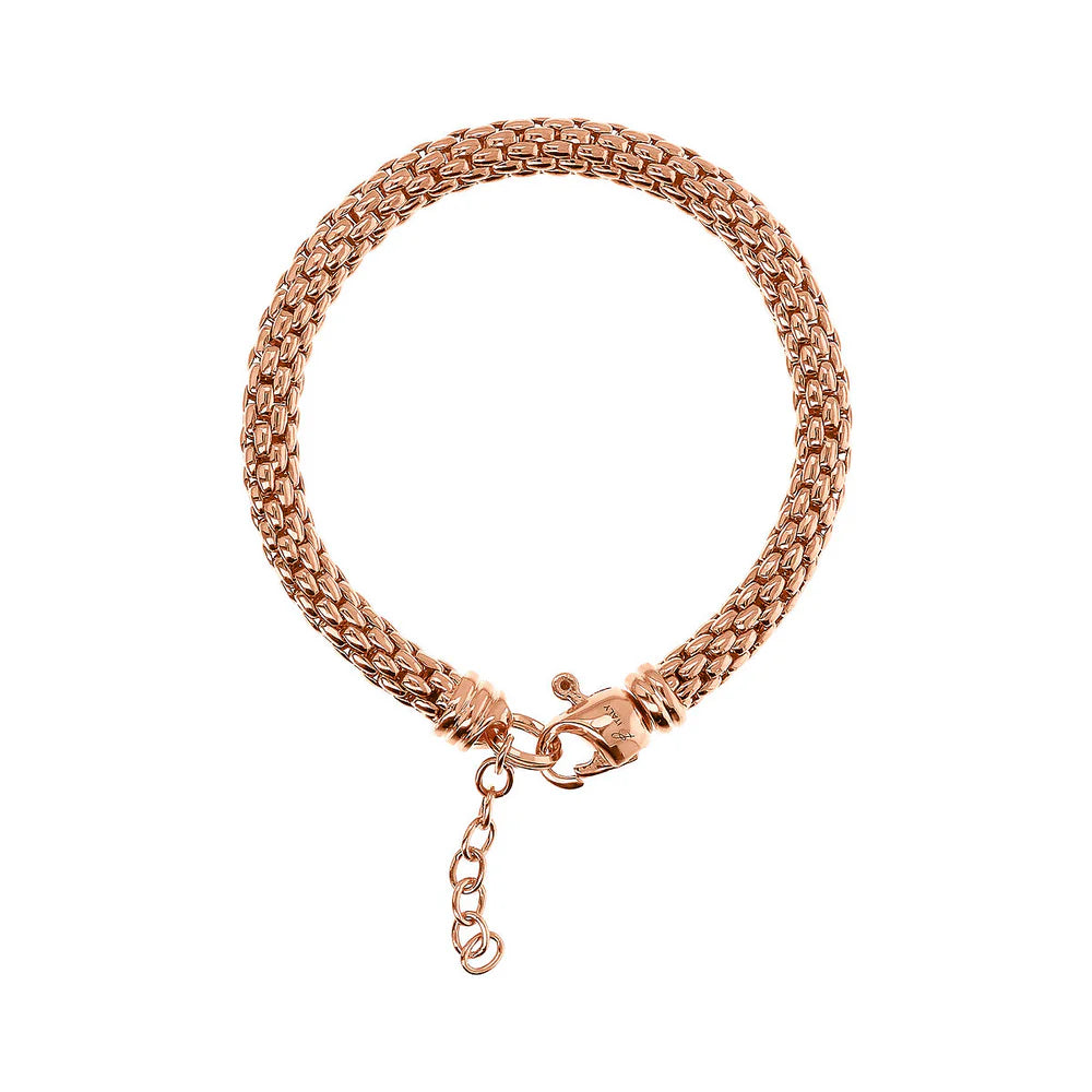 Rose tubular mesh bracelet