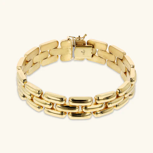 Bracciale dorato maglia pantera