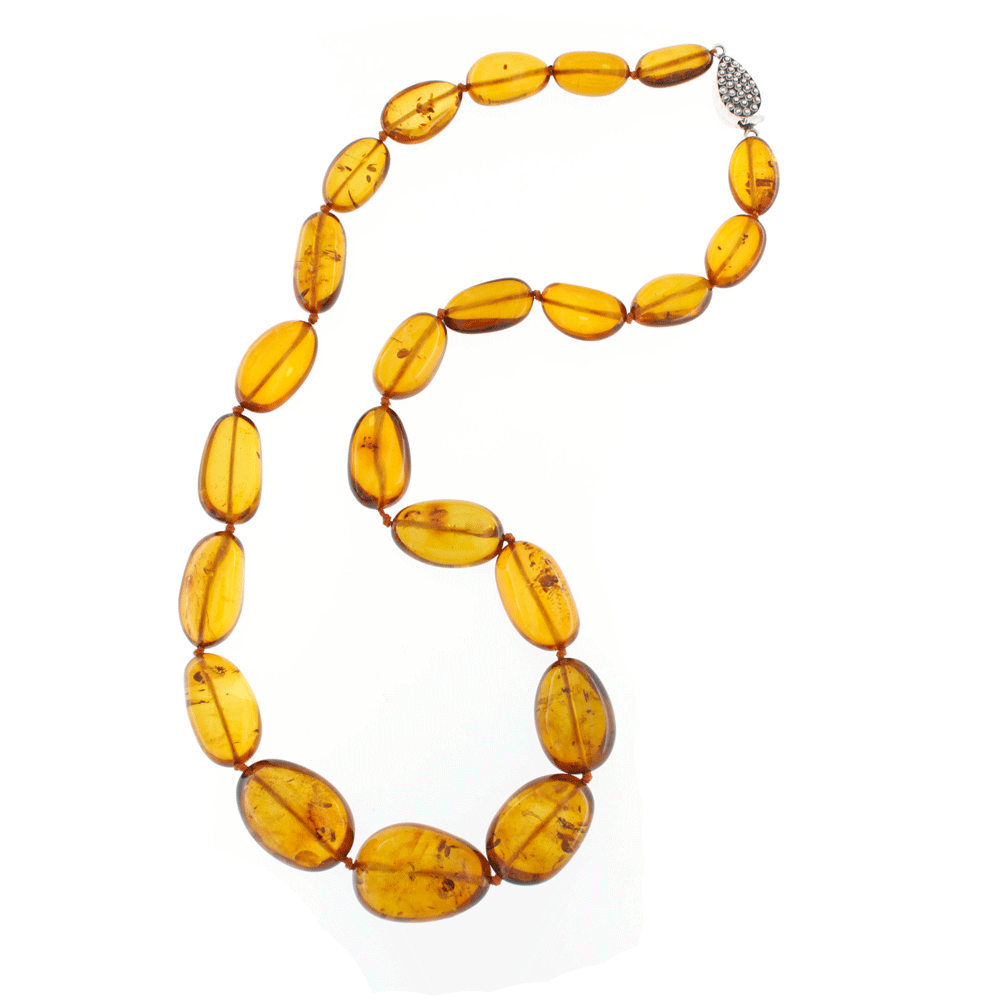 Baltic amber pebble necklace