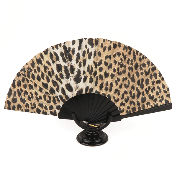 Ventaglio in legno e cotone animalier