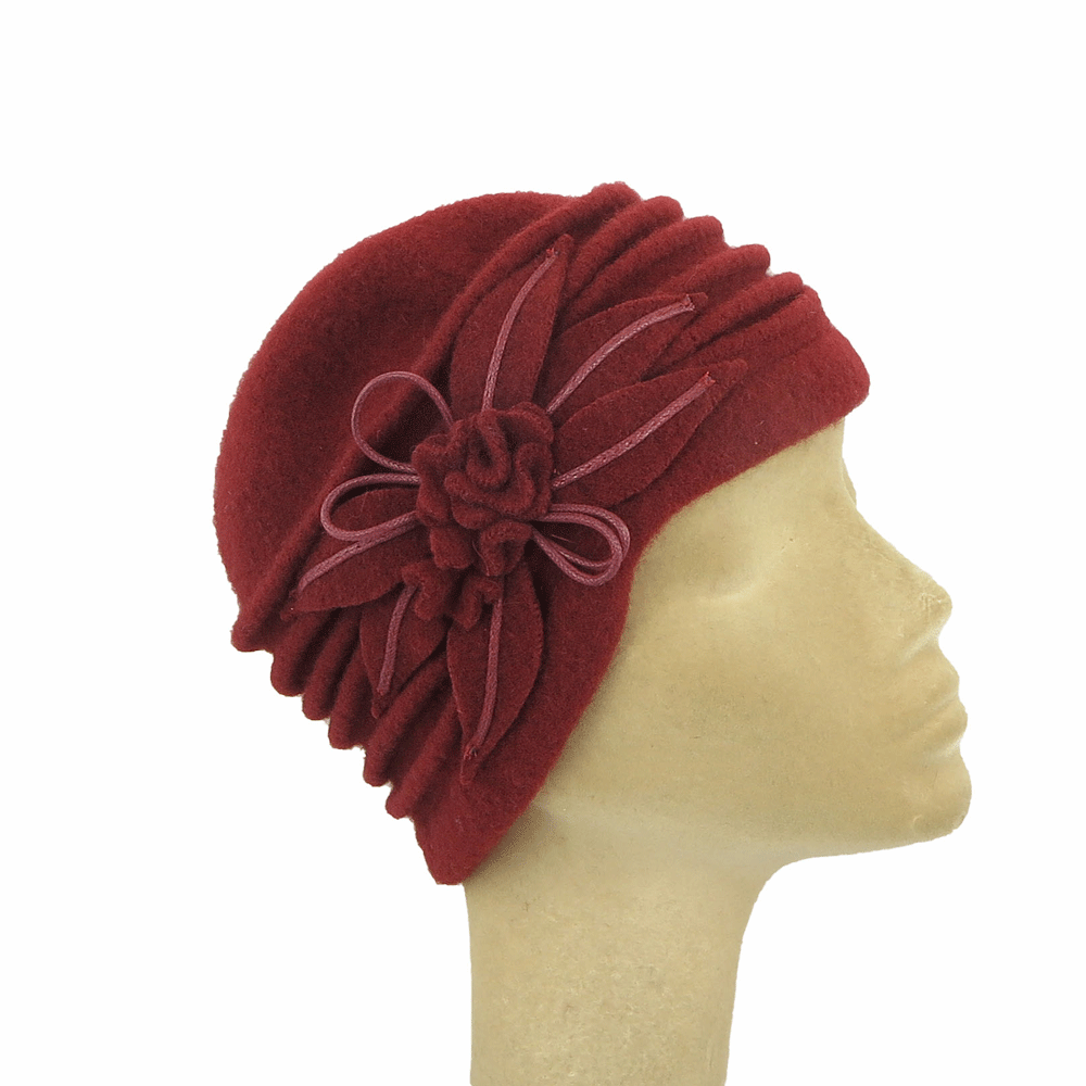 Cuffia in lana bordeaux