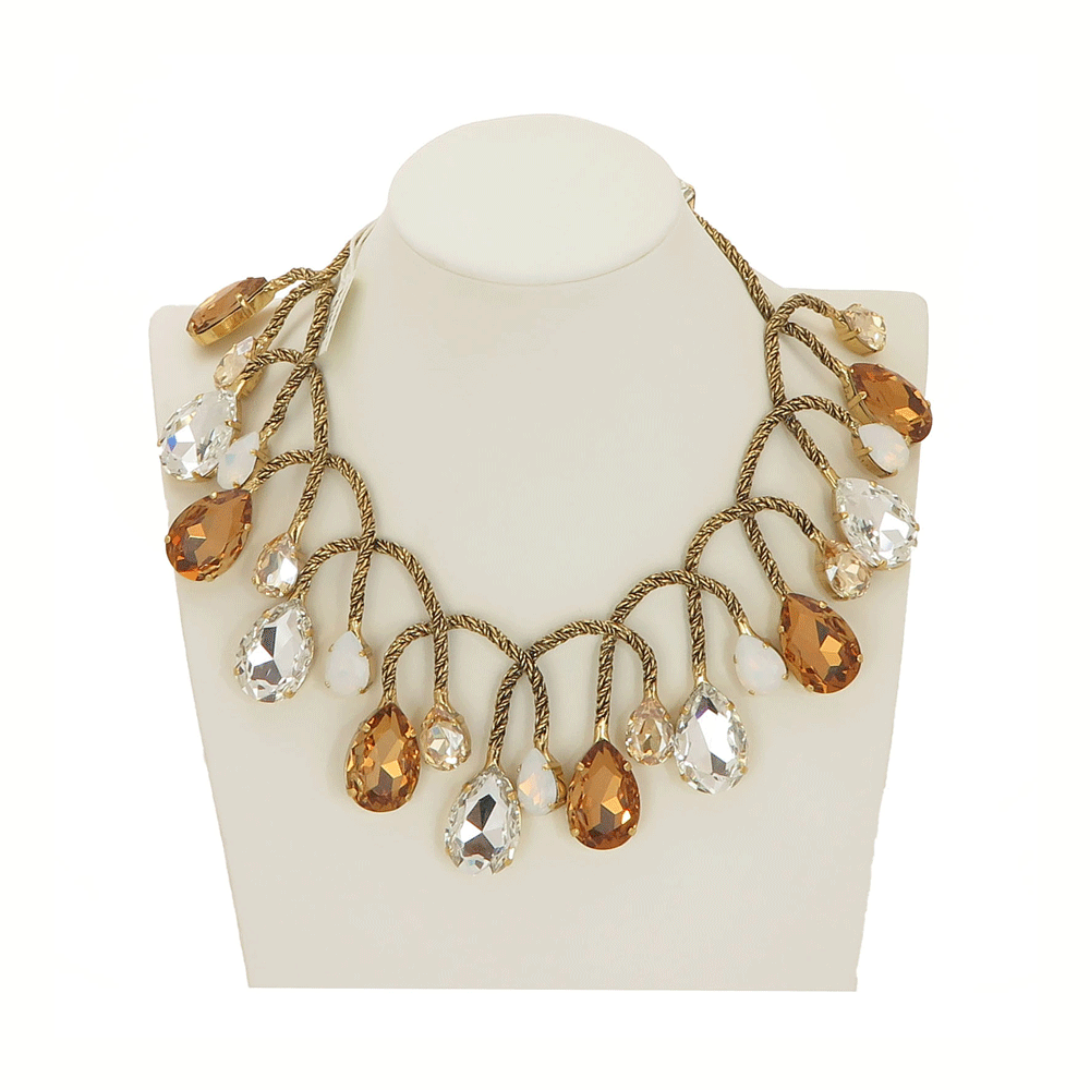 Clear and Champagne Crystal Necklace