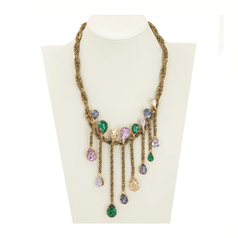 Collana con cristalli multicolor