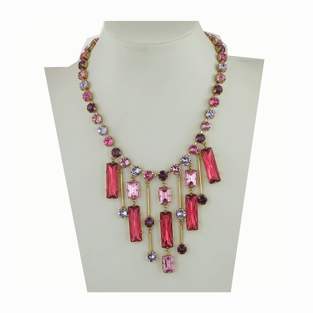 Collana con cristalli rosa