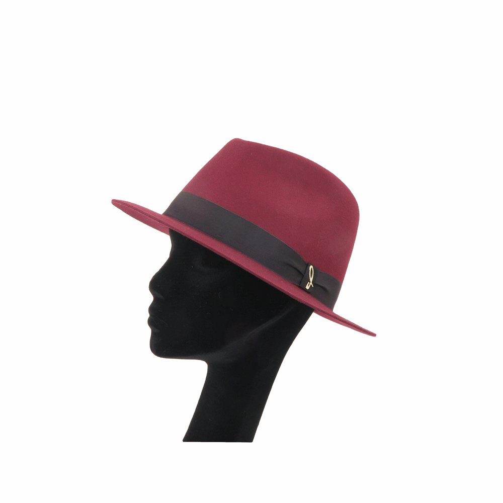 Cappello fedora bordeaux