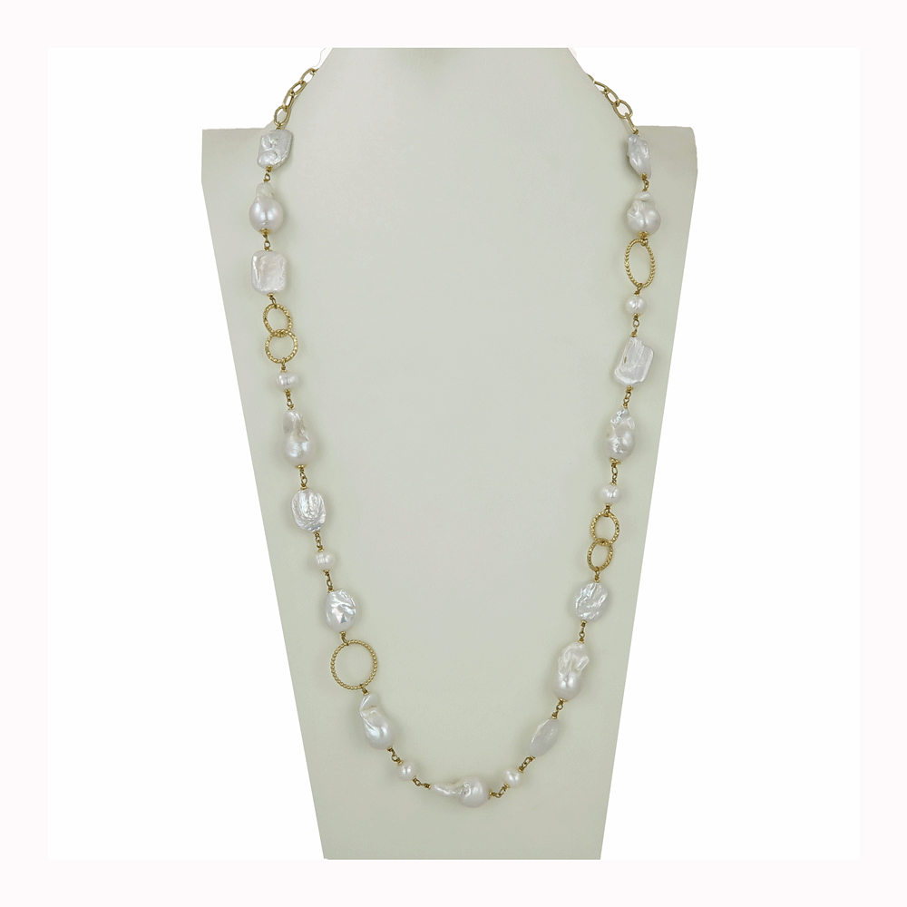 Collana lunga perle di fiume