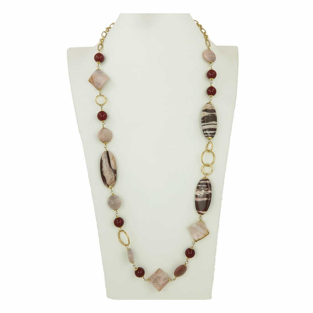 Collana lunga con pietre dure