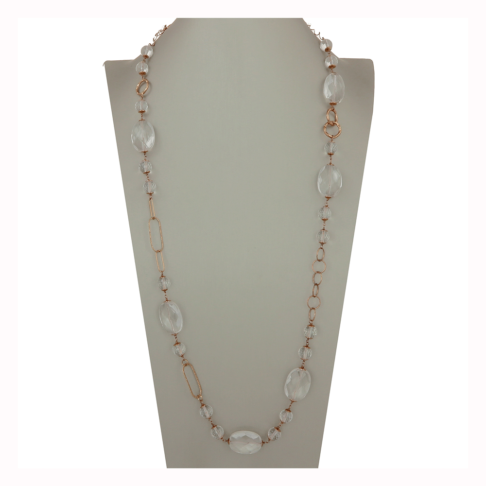 Long rock crystal necklace