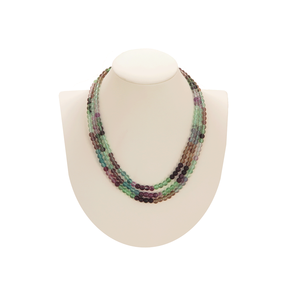 Collana a tre fili fluorite