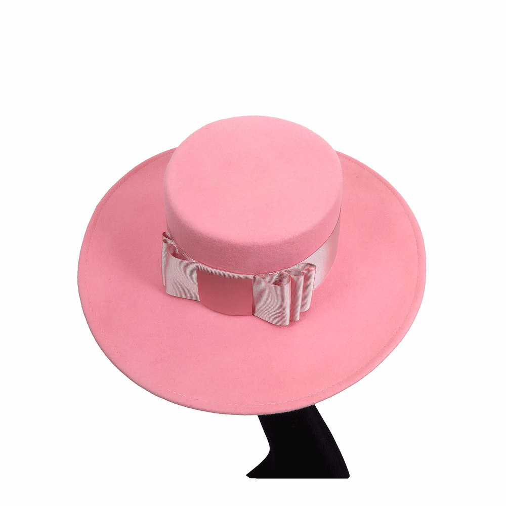 Cappello da donna rosa a tesa larga
