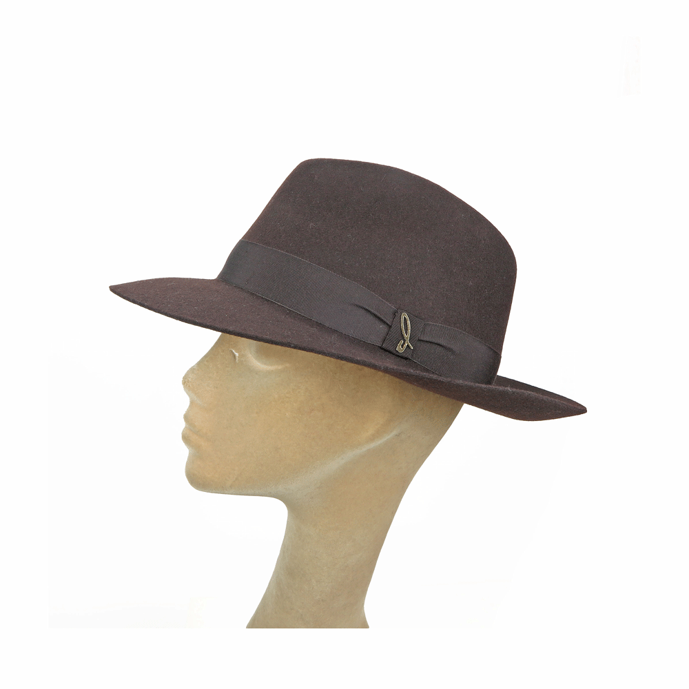 Cappello fedora testa di moro in feltro