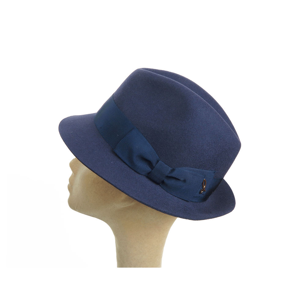 Cappello trilby in feltro blu chiaro