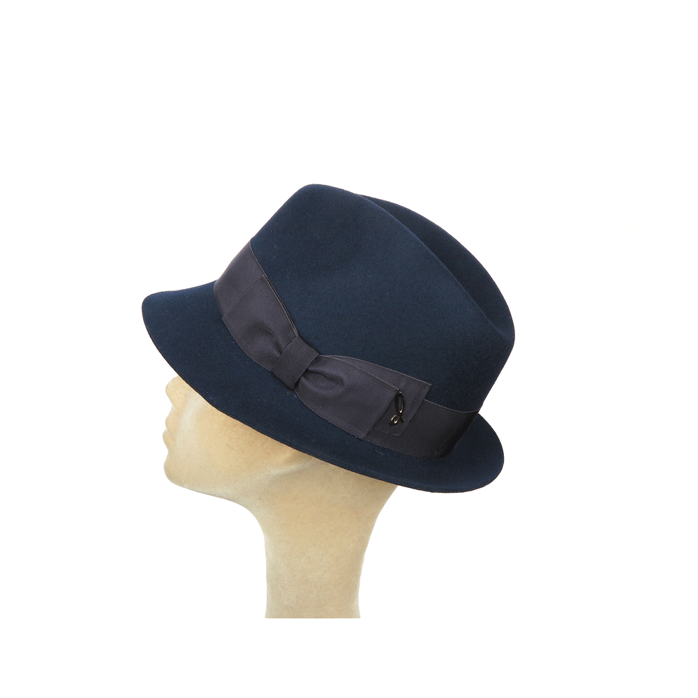 Cappello Trilby in feltro blu navy