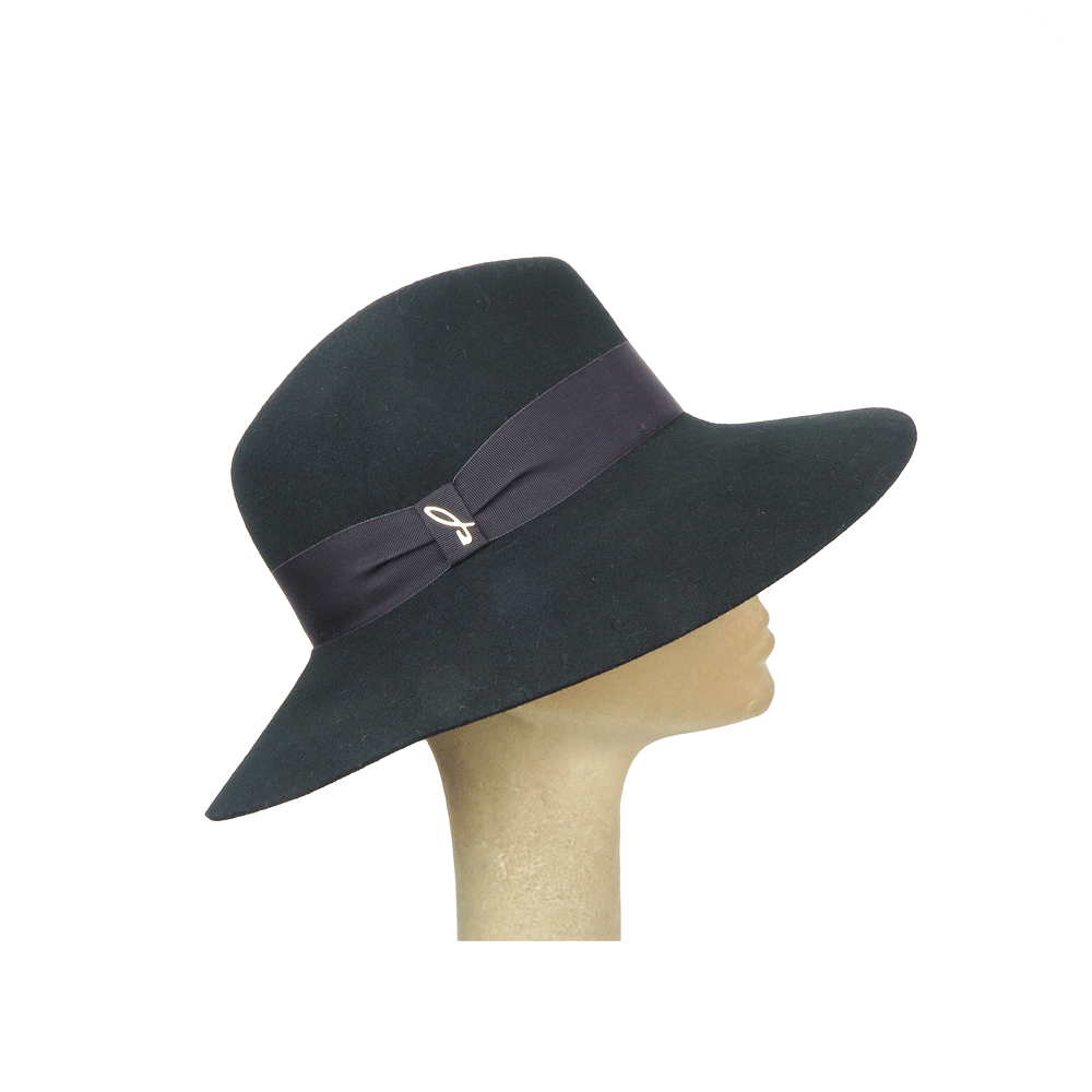 Cappello da donna nero a tesa larga