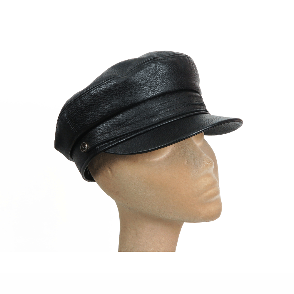 Berretto nero in ecopelle