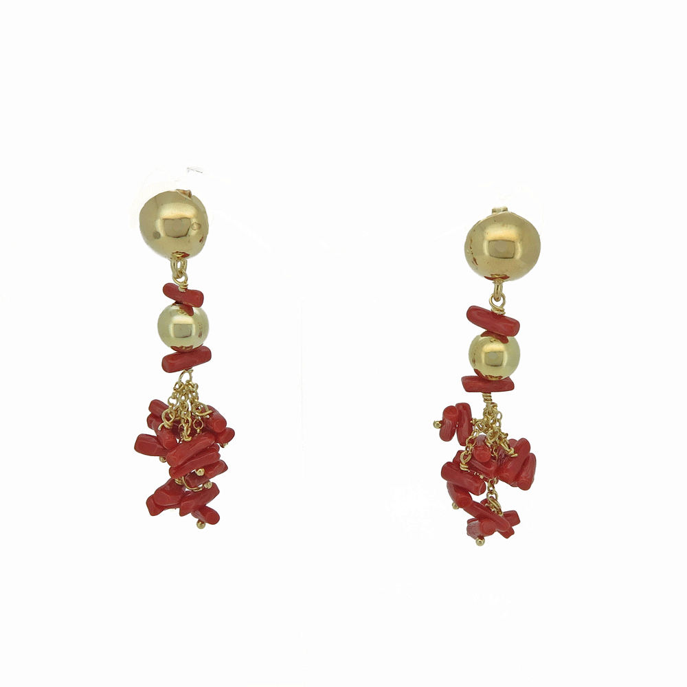 Orecchini in corallo rosso e argento