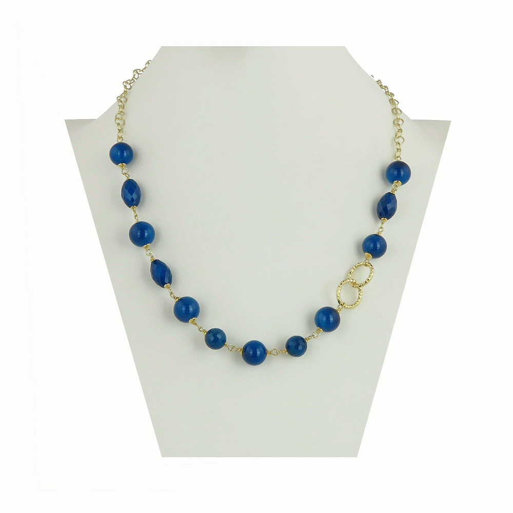 Collana di agata bluette