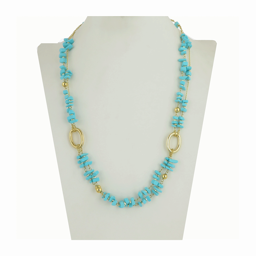 Necklace with turquoise paste