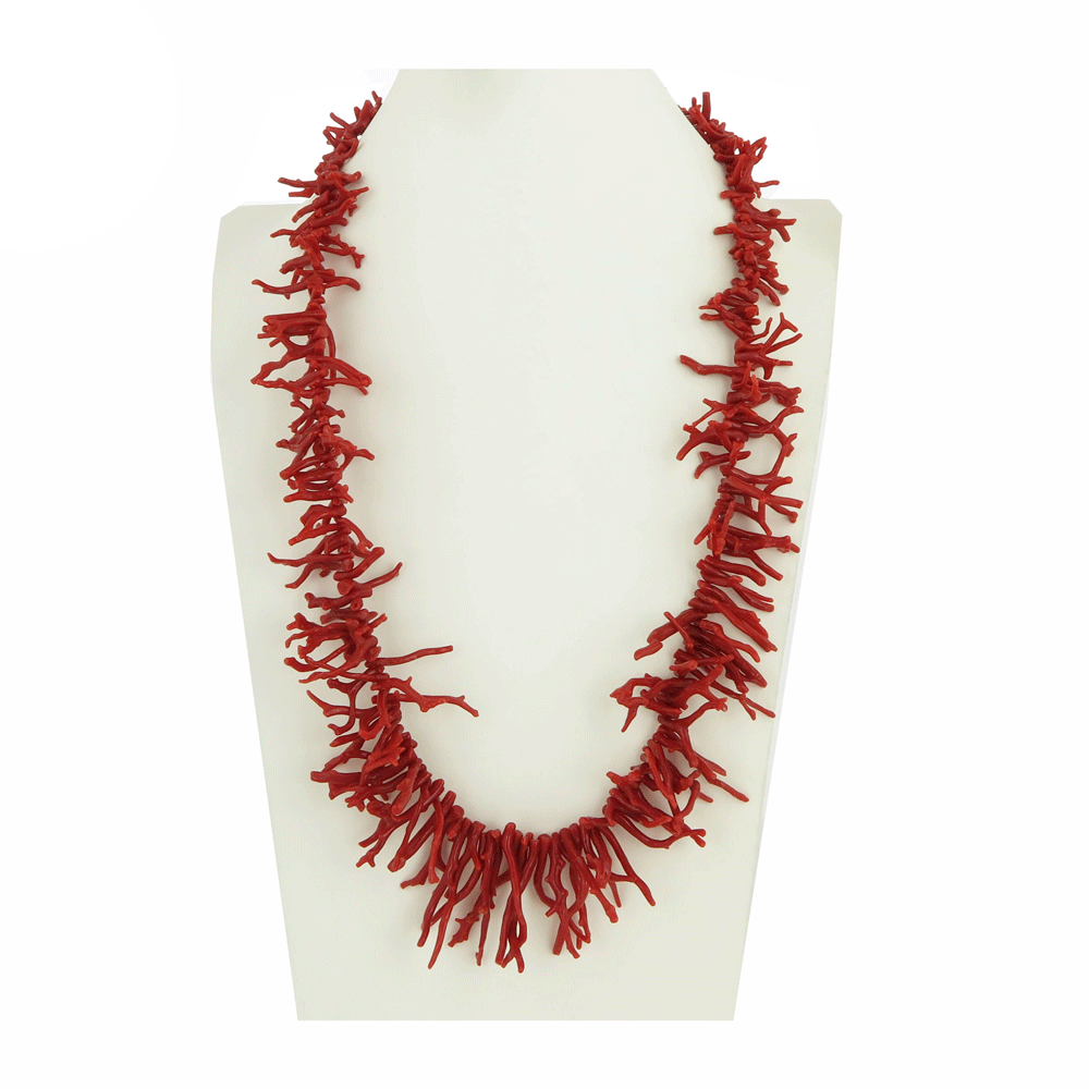 Collana in corallo rosso a rametti