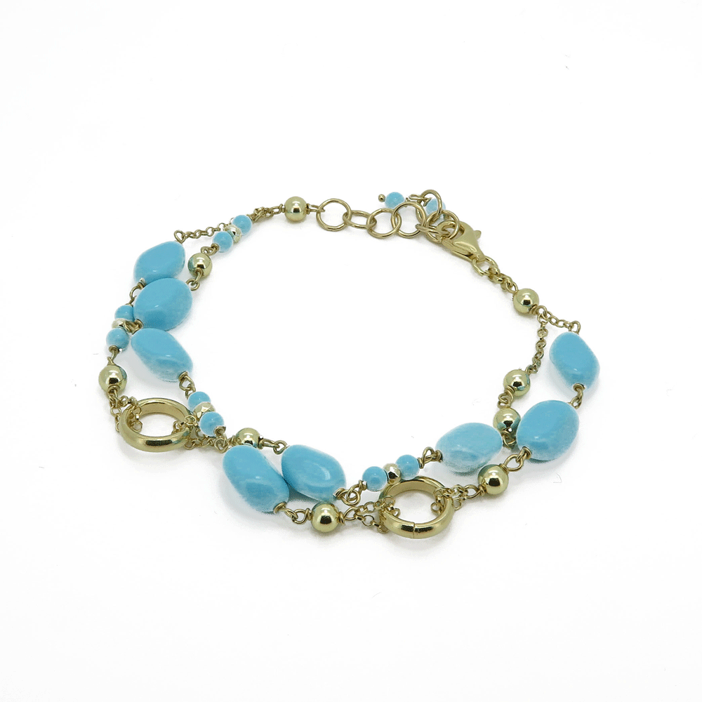 Bracciale di pasta di turchese e argento