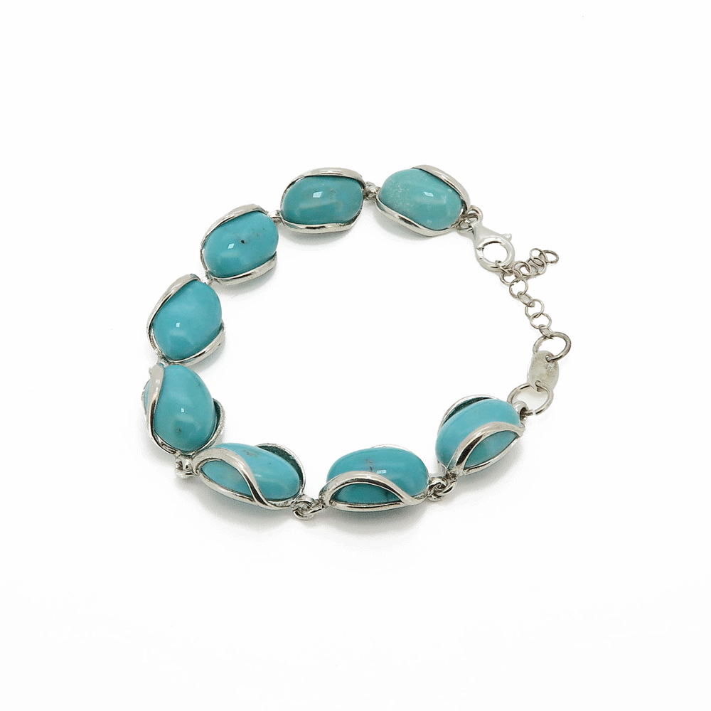 Bracciale in argento e turchese