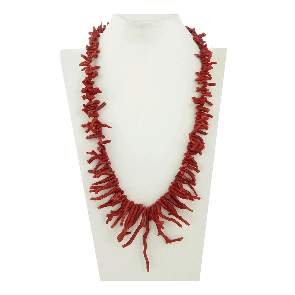 Collana in corallo rosso a rametti