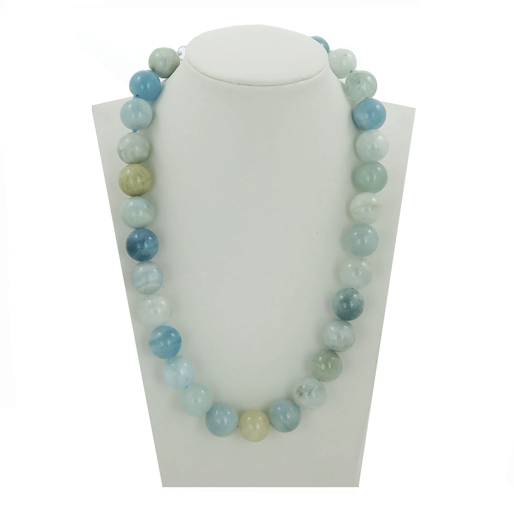 Collana con acquamarina sferica