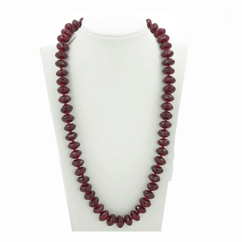 Collana con agata rubino a rondelle