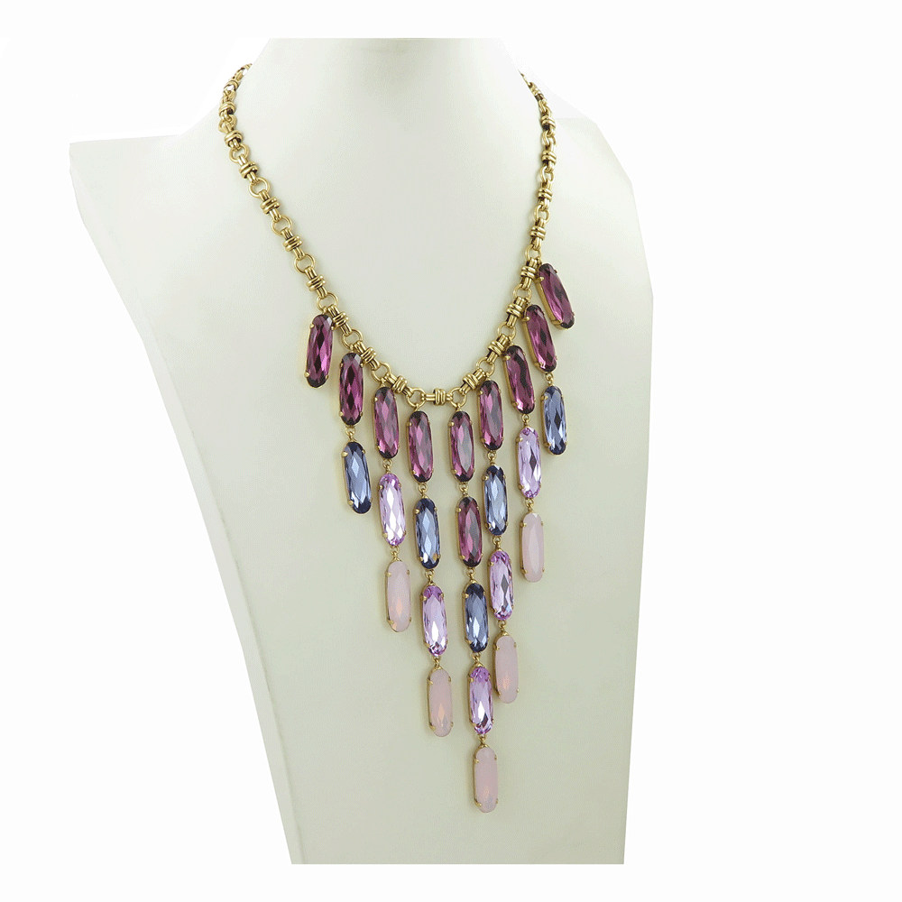 Collana con cascata di cristalli